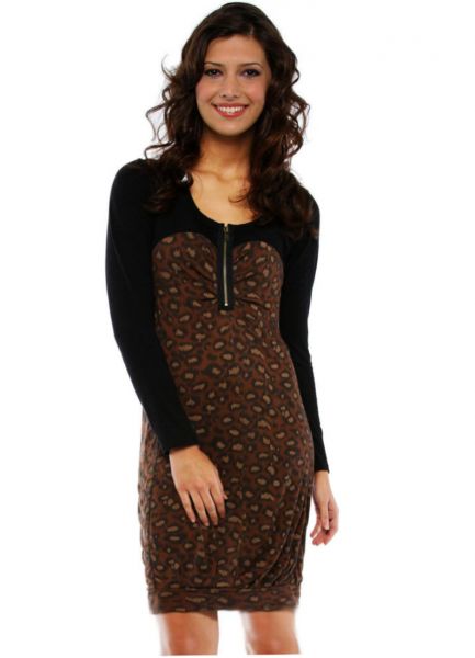 Lindo Vestido Animal Print Onça Inverno